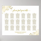 18 Tischdecken für Hochzeitssitze - Weiße und gold Poster (Vorne)