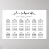 18 Tische 140-150 Gäste Horizontale Sitzkarte Poster (Vorne)