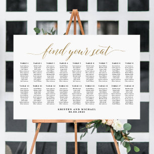 18 Tische Elegant Ihren Sitzplatz finden Sitzplan Poster
