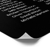 18 Tische finden Ihre Sitzkarte Poster (Ecke)