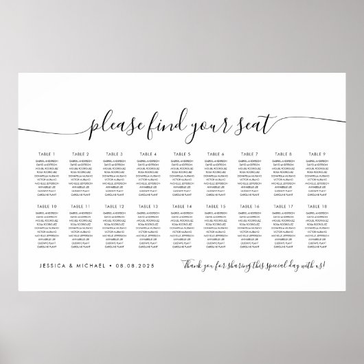 18 Tische für moderne Sitze Poster (Vorne)