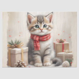 18# Tissue Paper Christmas Kitty Seidenpapier