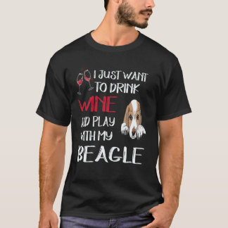 18 Trinke Wein und spiele mit meinem Beagle T-Shirt