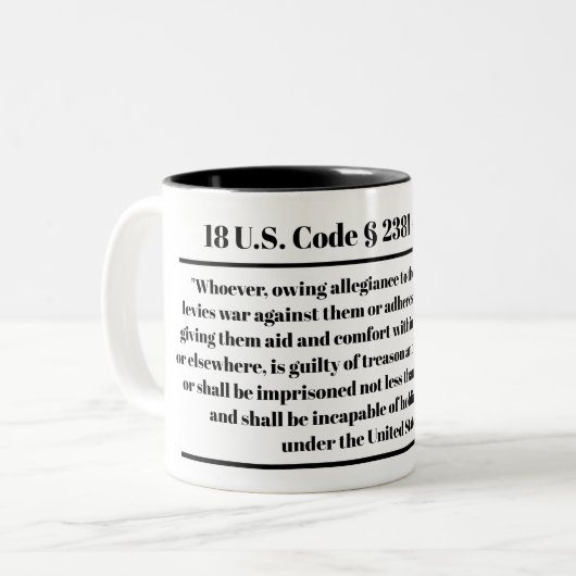 18 U.S. Code § 2381 - Tasse des Verrats (Vorderseite Links)