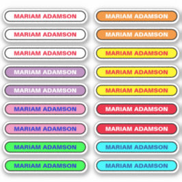 18 Umfassende Namensschilder - Sticker für Schüler