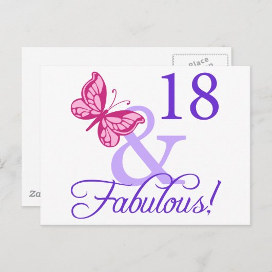 18 und ein toller Geburtstag Postkarte (Vorne/Hinten)