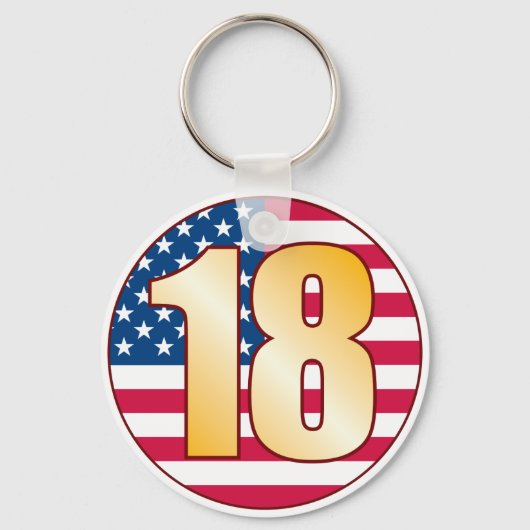 18 USA Gold Schlüsselanhänger (Vorderseite)