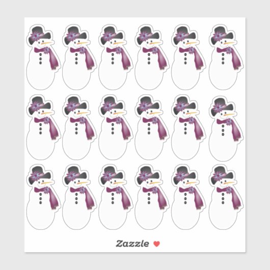 18 Whimsical Snowman Aufkleber (Blatt)