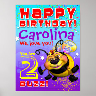 18 x24 " GiggleBellies BeeWee Geburtstagspopster Poster