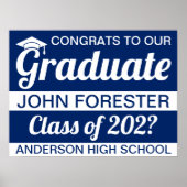 18" x 24" Abschluss Blue Paper Poster (Vorne)