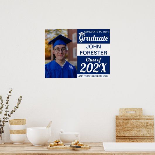 18" x 24" Foto Abschluss Blue Paper Poster (Küche)