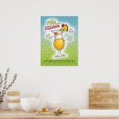 18" X 24" POSTER - PINA COLADA RECIPE COCKTAIL ART (Küche)