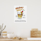 18" x 24" POSTER, WHISKEY SOUR RECIPE COCKTAIL ART Poster (Küche)