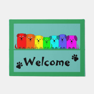 (18" x 24") Rainbow Puppy Door Mat Fußmatte