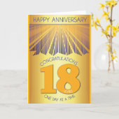 18 Year Sober Anniversary | Golden Ray 12 Step  Karte (Gelbe Blume)
