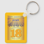 18 Year Sober Anniversary | Golden Ray 12 Step Schlüsselanhänger (Rückseite)