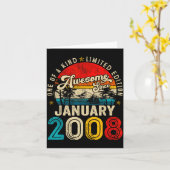 18 Years Old Awesome Since January 2008 18th Birth Karte (Gelbe Blume)