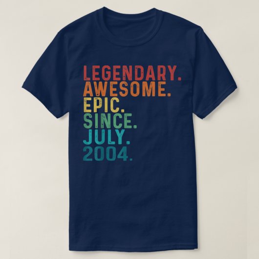 18 Years Old Funny Awesome Since July 2004 18th Bi T-Shirt (Design vorne)