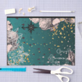 18lb Tissue Paper Dark Aquamarin Ombré Blumendecou Seidenpapier (Handwerk)