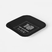 18th Birthday — Art Deco Inspired Look “18” + Name Pappteller (Gewinkelt)