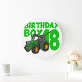18th Birthday Boy Tractor Farm 18 Year Old Birthda Große Wanduhr (Zuhause)