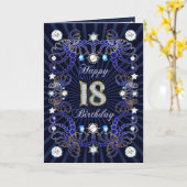 18th birthday card with masses of jewels karte (Gelbe Blume)