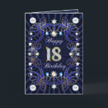 18th birthday card with masses of jewels karte<br><div class="desc">A birthday card with jewels,  sparkles and loads of eye catching bling. A very different card that you can personalize.</div>