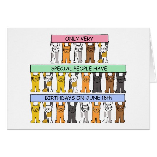 18th Birthday Cartoon Cats (Vorderseite (Horizontal))