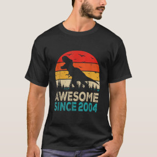 18th Birthday Dinosaur 18 Year Old Awesome Since 2 T-Shirt