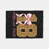 18th Birthday Girl Nk Coquette Bow Leopard 18 Year Fleecedecke (Vorderseite (Horizontal))