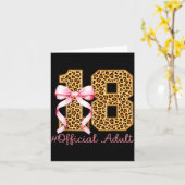 18th Birthday Girl Nk Coquette Bow Leopard 18 Year Karte (Gelbe Blume)