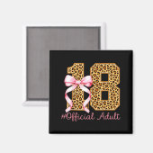 18th Birthday Girl Nk Coquette Bow Leopard 18 Year Magnet (Vorderseite/Rückseite)