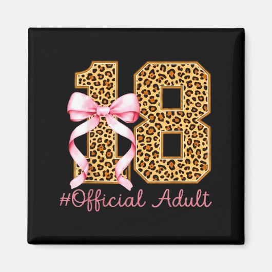 18th Birthday Girl Nk Coquette Bow Leopard 18 Year Magnet (Vorne)