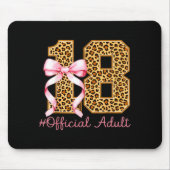 18th Birthday Girl Nk Coquette Bow Leopard 18 Year Mousepad (Vorne)