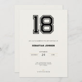 18th Birthday Invitation - Minimal Sport Style Einladung (Vorne/Hinten)