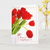 18th Birthday Italian Buon Compleanno Red Tulips Karte (Gelbe Blume)