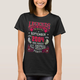 18th Birthday  Legends Born In September 2004 18 Y T-Shirt