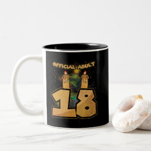 18th Birthday Official Adult 18 Year Old Zweifarbige Tasse