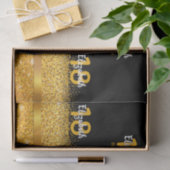 18th birthday party black gold sparkle name seidenpapier (Geschenk)