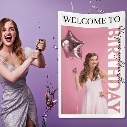 18th Birthday Photo college Party Banner