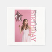 18th Birthday Photo college Party Serviette (Vorderseite)