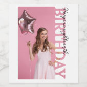 18th Birthday Photo college Party  Weinetikett (Einzelnes Label)