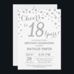 18th Birthday Silver Glitter Diamond Invitation Einladung<br><div class="desc">18th Birthday Invitation with Silver Glitter Diamond Background. Silver Confetti. Adult Birthday. Male Men or Women Birthday. For further customization,  please click the "Customize it" button and use our design tool to modify this template.</div>