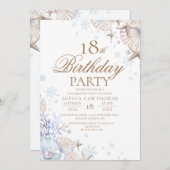 18th Birthday Winter Beach Shells Party Einladung (Vorne/Hinten)