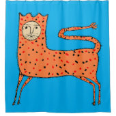 18th C English Primitive Lion Duschvorhang (Vorderseite)