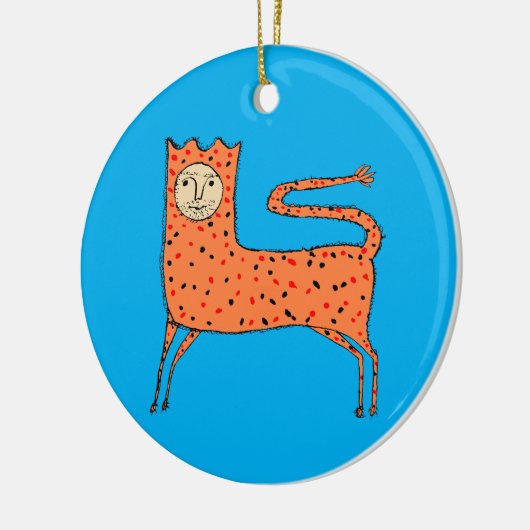 18th C English Primitive Lion Keramik Ornament (Links)