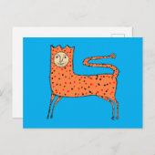 18th C English Primitive Lion Postkarte (Vorne/Hinten)