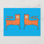 18th C English Primitive Lion Postkarte (Vorderseite)