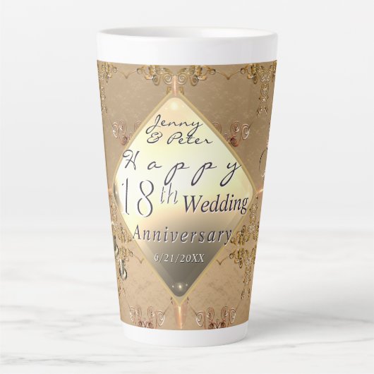 18th Cat's Eye Wedding Anniversary  Milchtasse (Vorderseite)