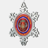 18th Field Artillery Brigade  Schneeflocken Zinn-Ornament (Rechts)